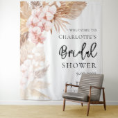 パンパスグラスピンクフローラブライダルシャワー歓迎 タペストリー (インサイチュ)