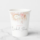 パンパスグラスピンクフローラブライダルシャワー 紙コップ (正面)