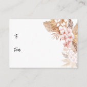 パンパスグラスピンクフローラブライダルディスプレイシャワー エンクロージャーカード (裏面)