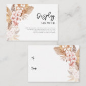 パンパスグラスピンクフローラブライダルディスプレイシャワー エンクロージャーカード (正面/裏面)