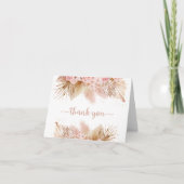 パンパスグラスピンクフローラベビーシャワー サンキューカード (正面)