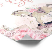 パンパスグラスピンクフローラロッキングホースカードギフト ポスター (角)