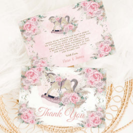パンパスグラスピンクフローラロッキングホース赤ちゃんシャワー サンキューカード