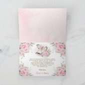 パンパスグラスピンクフローラロッキングホース赤ちゃんシャワー サンキューカード (内部)