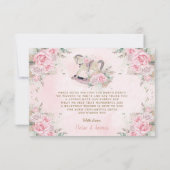 パンパスグラスピンクフローラロッキングホース赤ちゃんシャワー サンキューカード (裏面)