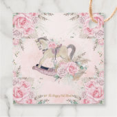 パンパスグラスピンクフローラロッキングホース赤ちゃんシャワー フェイバータグ (裏面)