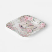 パンパスグラスピンクフローラロッキングホース赤ちゃんシャワー ペーパープレート (傾斜あり)