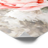 パンパスグラスピンクフローラ植物ウェルカムサイン ポスター (角)