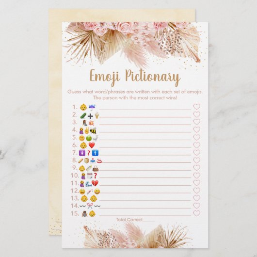 パンパスグラスピンクフローラ絵文字ゲーム (正面/裏面)