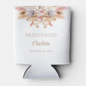 パンパスグラスピンクフローラ花嫁ウェディングパーティー 缶クーラー (正面)