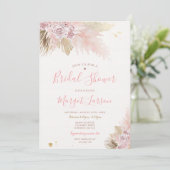 パンパスグラスピンクボヘミアンデザートブライダルシャワー 招待状 (スタンド正面)