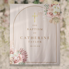 パンパスグラスピンク金ゴールドアーチバプティスフォトバックグラウンド タペストリー