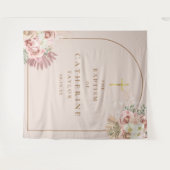 パンパスグラスピンク金ゴールドアーチバプティスフォトバックグラウンド タペストリー (正面(横))