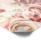 パンパスグラスピンク金ゴールドアーチバプテスサイン ポスター (角)