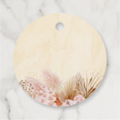 パンパスグラスピンク金ゴールドフローラベビーシャワー フェイバータグ (裏面)