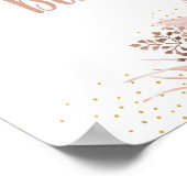 パンパスグラスピンク金ゴールドフローラベビーシャワー ポスター (角)