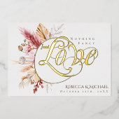 パンパスグラスファンシーNothing Love Boho結婚's 箔招待状 (正面)