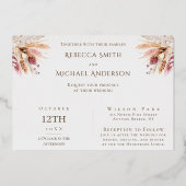 パンパスグラスファンシーNothing Love Boho結婚's 箔招待状 (裏面)