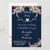 パンパスグラスファンシーNothing Love Elope 招待状 (正面/裏面)