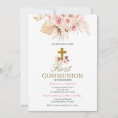 パンパスグラスファーストコミュニオン招待状 招待状 (正面)