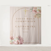 パンパスグラスファースト・コミュニオンフォトバックグラウンド タペストリー (正面)