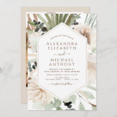 パンパスグラスフォトボホユーカリ結婚プス 招待状 (正面/裏面)