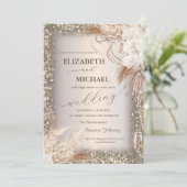 パンパスグラスフラワーシークインズフレーム 招待状 (スタンド正面)