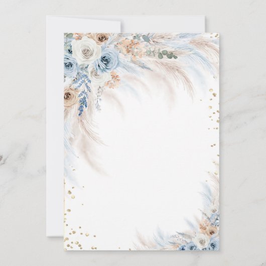 パンパスグラスフラワーズドレスダイアモンキンセアニラ 招待状 (裏面)