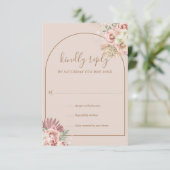 パンパスグラスフローラアーチモノグラムRSVPカード 出欠カード (スタンド正面)