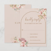 パンパスグラスフローラアーチモノグラムRSVPカード 出欠カード (正面/裏面)