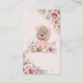 パンパスグラスフローラテディベアベビーおむつラッフル エンクロージャーカード (裏面)