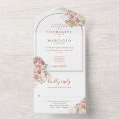パンパスグラスフローラテラコッタアー結婚チズオールイン オールインワン招待状 (内側)