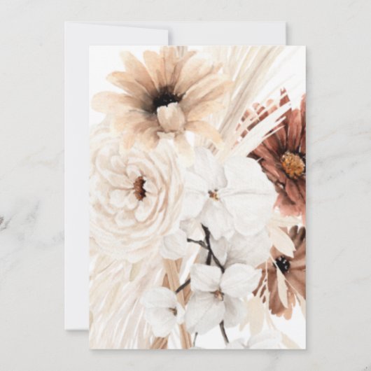 パンパスグラスフローラテラコッタエレガントウェディング 招待状 (裏面)