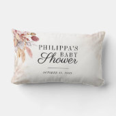 パンパスグラスフローラテラコッタガールベビーシャワー ランバークッション (裏面)