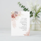 パンパスグラスフローラテラコッタドライパームズ結婚ズ インビテーションポストカード (スタンド正面)