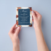 パンパスグラスフローラテラコッタネイビーブルーメニュー チラシ (手)