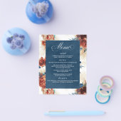 パンパスグラスフローラテラコッタネイビーブルーメニュー チラシ (シングル)