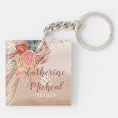 パンパスグラスフローラテラコッタボホシック結婚ズ キーホルダー (裏面)