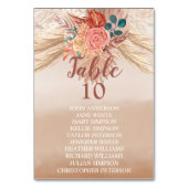 パンパスグラスフローラテラコッタボホシック結婚ズ テーブルナンバー (正面)