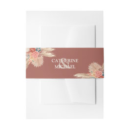 パンパスグラスフローラテラコッタボホシック結婚ズ 招待状ベリーバンド