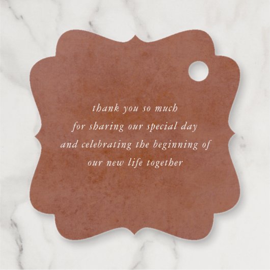 パンパスグラスフローラテラコッタ結婚の感謝 フェイバータグ (裏面)