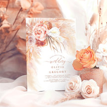 パンパスグラスフローラテラコッタ結婚式招待状