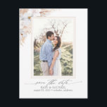 パンパスグラスフローラトロピカルデイト写真を保存 案内ポストカード<br><div class="desc">白い花とススキは日付フォトポストカードを保存</div>