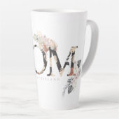 パンパスグラスフローラトロピカルボホピンクマザーズ カフェラテマグ (右アングル)