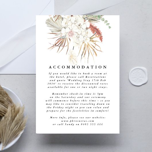 パンパスグラスフローラトロピカ結婚ルズ エンクロージャーカード