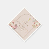 パンパスグラスフローラバプテスマ《キリスト教》洗礼式や命名式 スタンダードカクテルナプキン (角)