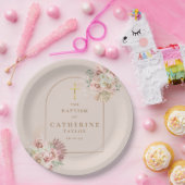 パンパスグラスフローラバプテスマ《キリスト教》洗礼式や命名式 ペーパープレート (パーティー)