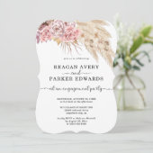 パンパスグラスフローラバラアンドパープル婚約 招待状 (スタンド正面)
