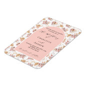 パンパスグラスフローラバラ金ゴールド結婚式招待状 マグネット (左側)