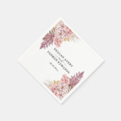 パンパスグラスフローラパープルカスタムウェディング スタンダードカクテルナプキン (角)